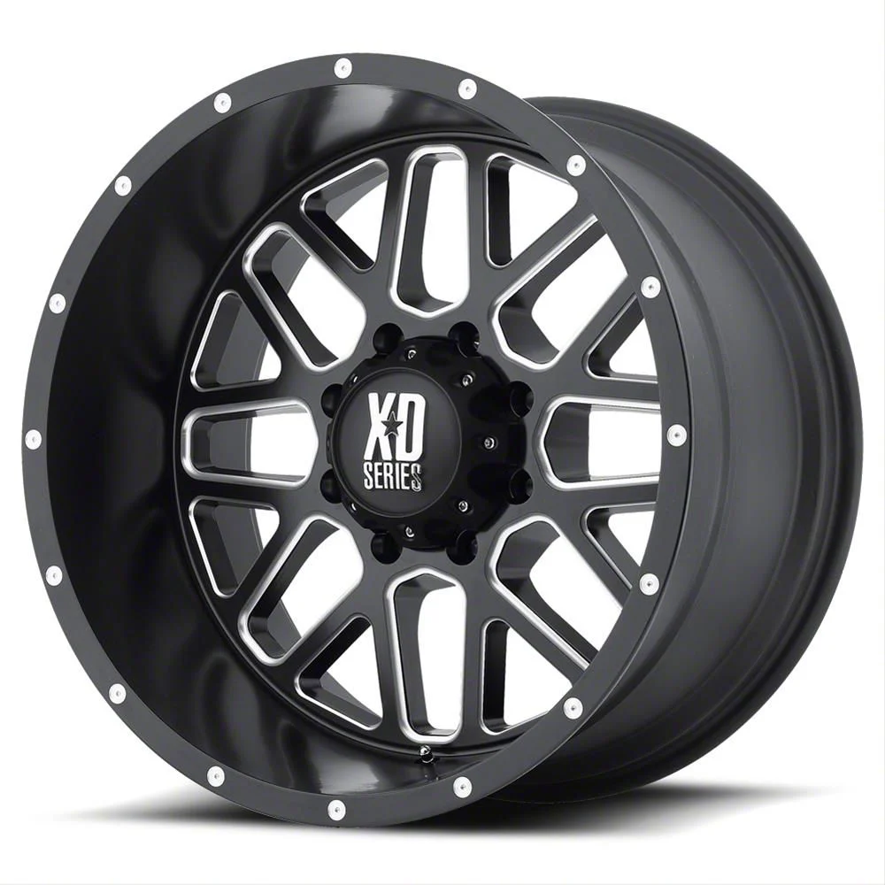 XD Grenade Satin Black Milled 8-Lug Wheel; 20x12; -44mm Offset (10-18 RAM 2500)