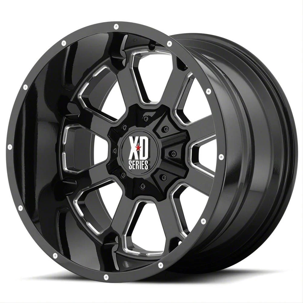 XD Buck 25 Gloss Black Milled 8-Lug Wheel; 20x10; -24mm Offset (10-18 RAM 3500 SRW)