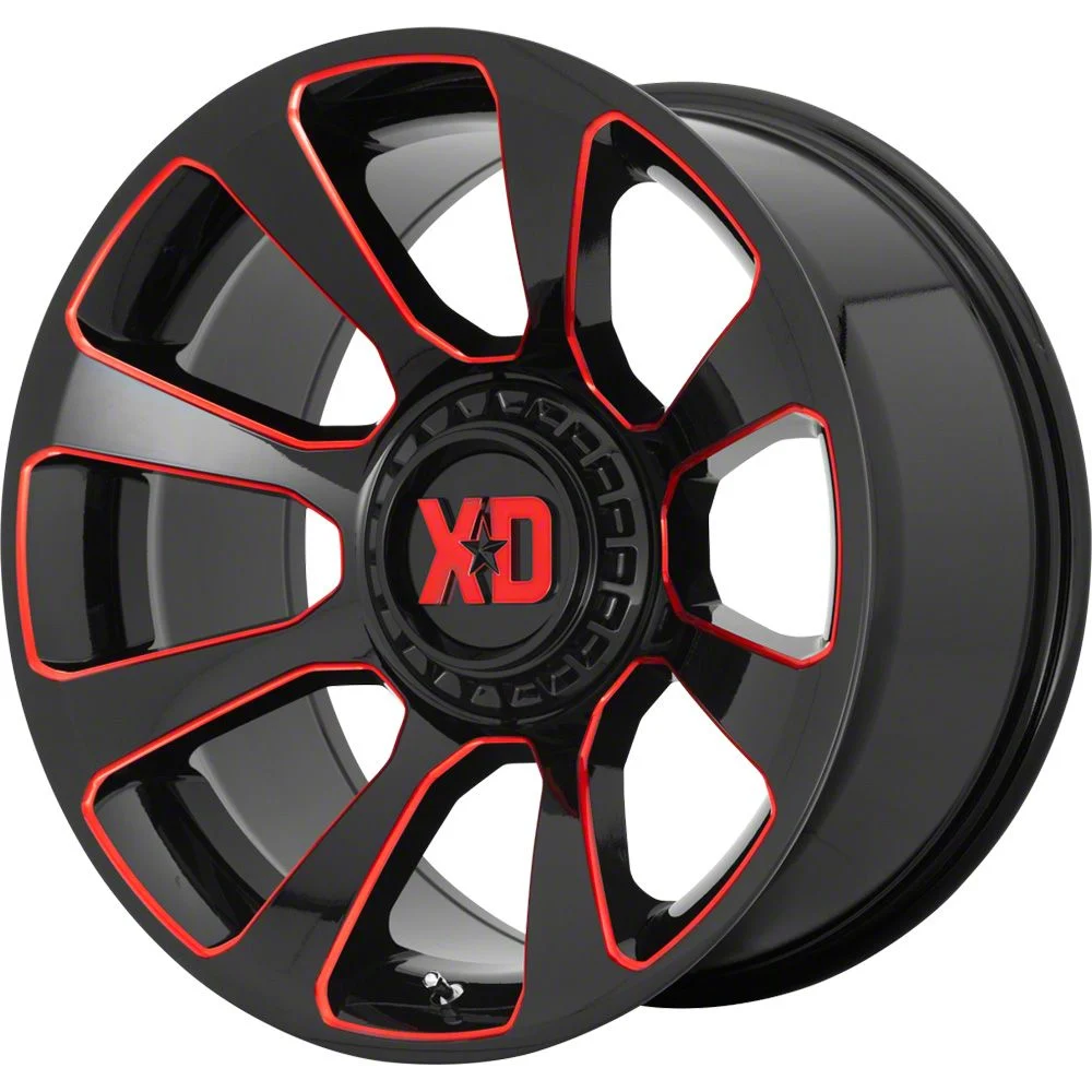 XD Reactor Gloss Black Milled with Red Tint 6-Lug Wheel; 20x10; -18mm Offset (21-26 F-150)