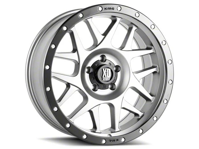 XD Bully Matte Gray with Black Ring 6-Lug Wheel; 17x9; -12mm Offset (14-18 Sierra 1500)