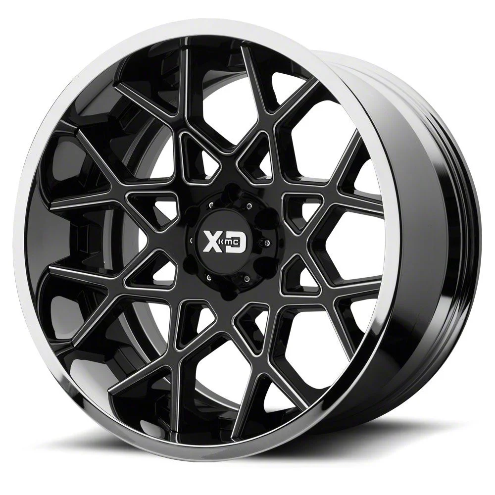 XD Chopstix Gloss Black Milled 6-Lug Wheel; 22x12; -44mm Offset (14-18 Silverado 1500)