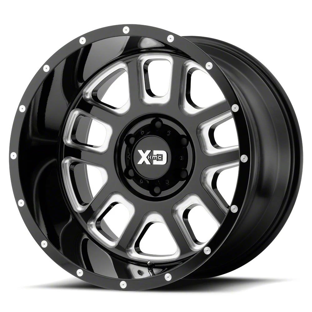 XD Delta Gloss Black Milled 6-Lug Wheel; 22x14; -76mm Offset (14-18 Silverado 1500)