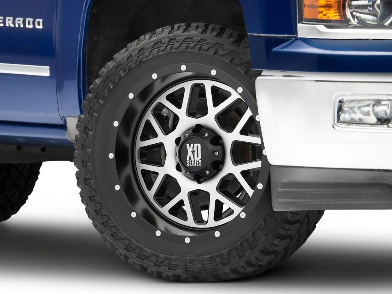 XD Grenade Satin Black Machined 6-Lug Wheel; 22x12; -44mm Offset (14-18 Silverado 1500)
