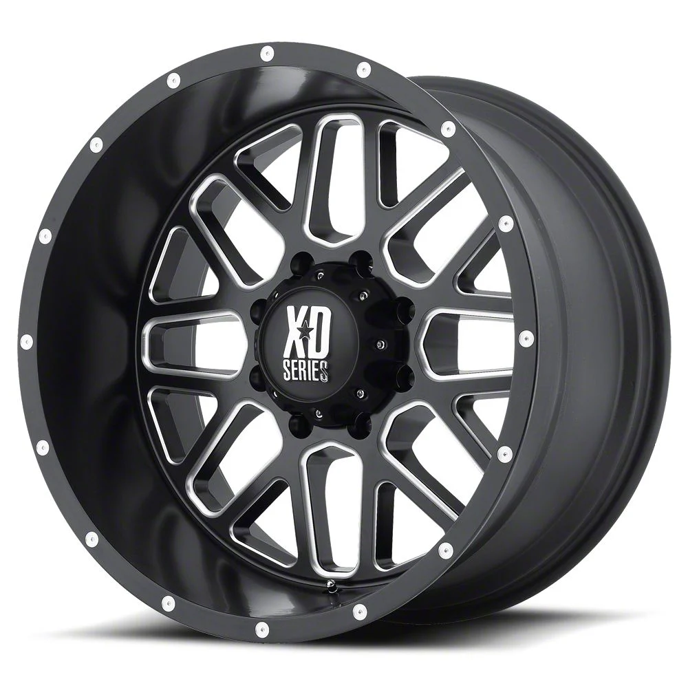 XD Grenade Satin Black Milled 6-Lug Wheel; 20x12; -44mm Offset (14-18 Sierra 1500)