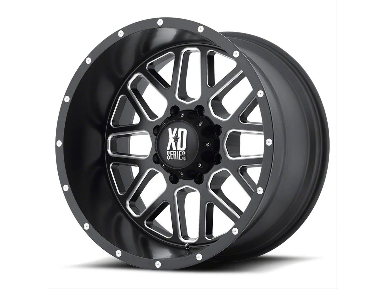 XD Grenade Satin Black Milled 6-Lug Wheel; 20x12; -44mm Offset (19-26 Silverado 1500)
