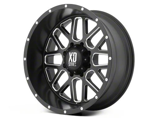 XD Grenade Satin Black Milled 6-Lug Wheel; 22x12; -44mm Offset (19-26 Silverado 1500)