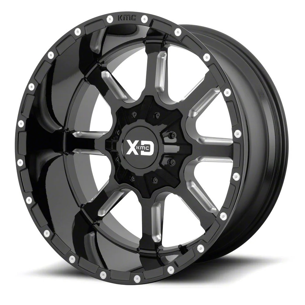 XD Mammoth Gloss Black Milled 6-Lug Wheel; 24x14; -76mm Offset (14-18 Silverado 1500)