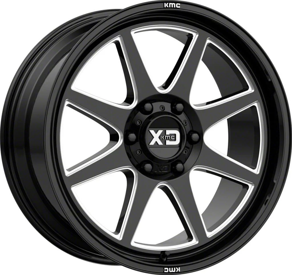XD Pike Gloss Black Milled 8-Lug Wheel; 20x12; -44mm Offset (06-08 RAM 1500 Mega Cab)