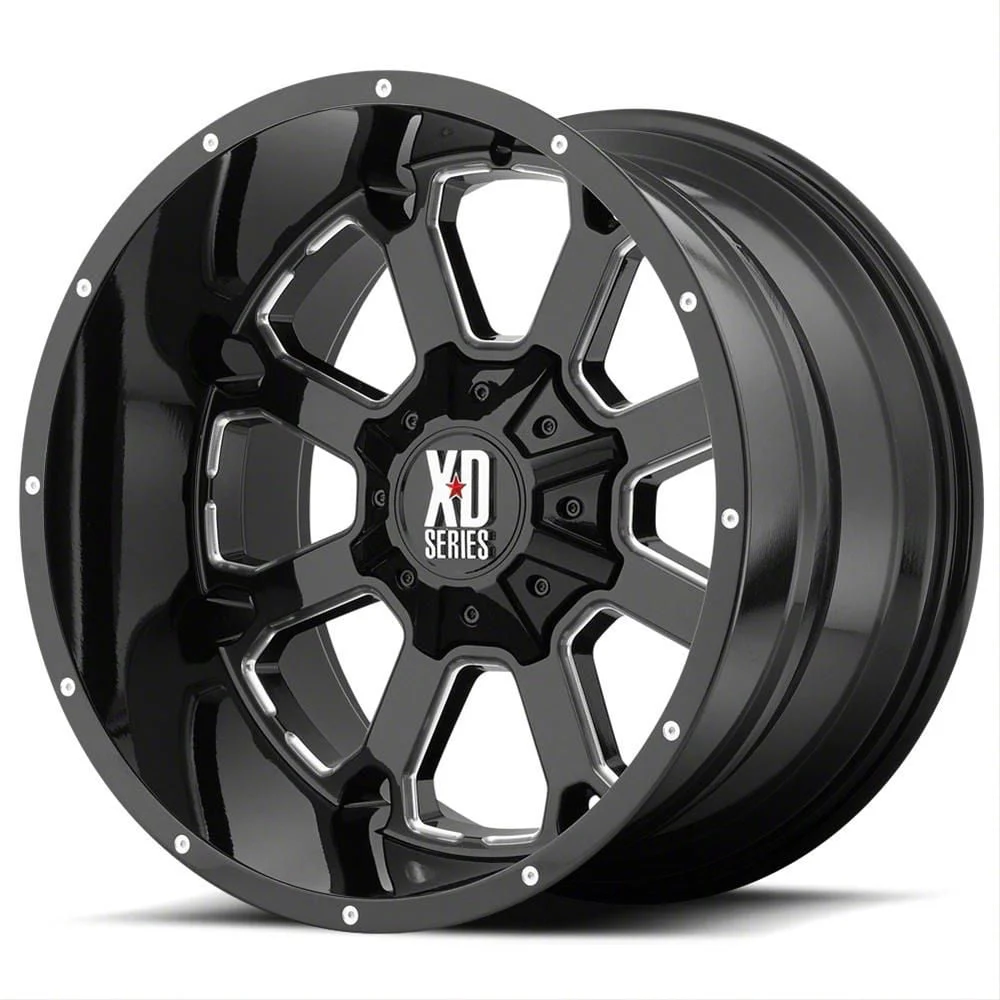 XD Buck 25 Gloss Black Milled 8-Lug Wheel; 20x10; -24mm Offset (19-26 RAM 2500)