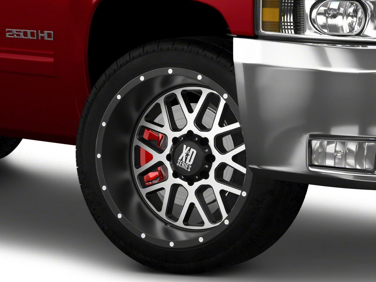 XD Grenade Satin Black Machined Face 8-Lug Wheel; 22x12; -44mm Offset (07-10 Silverado 2500 HD)