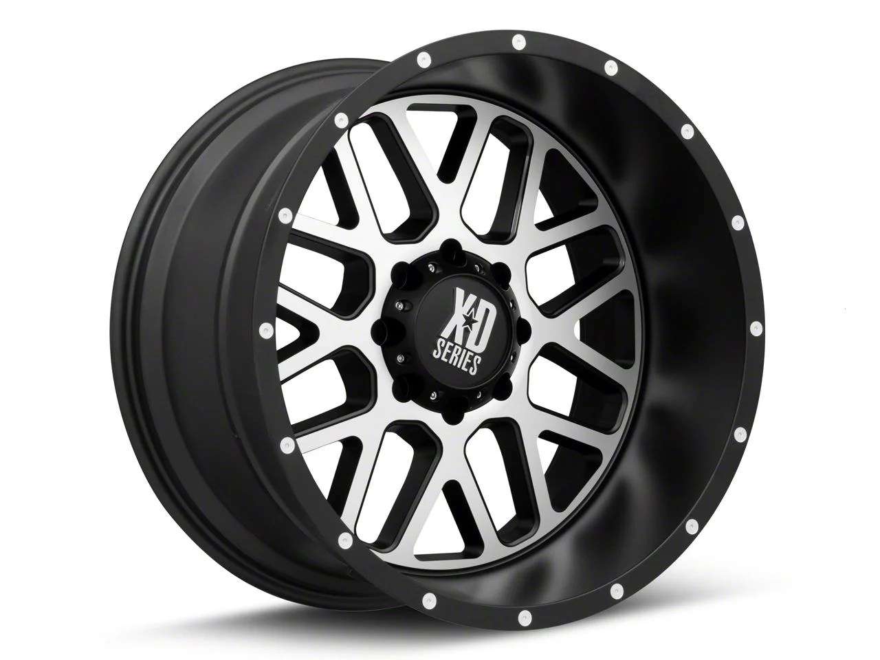 XD Grenade Satin Black Machined Face 8-Lug Wheel; 22x12; -44mm Offset (07-10 Silverado 3500 HD SRW)