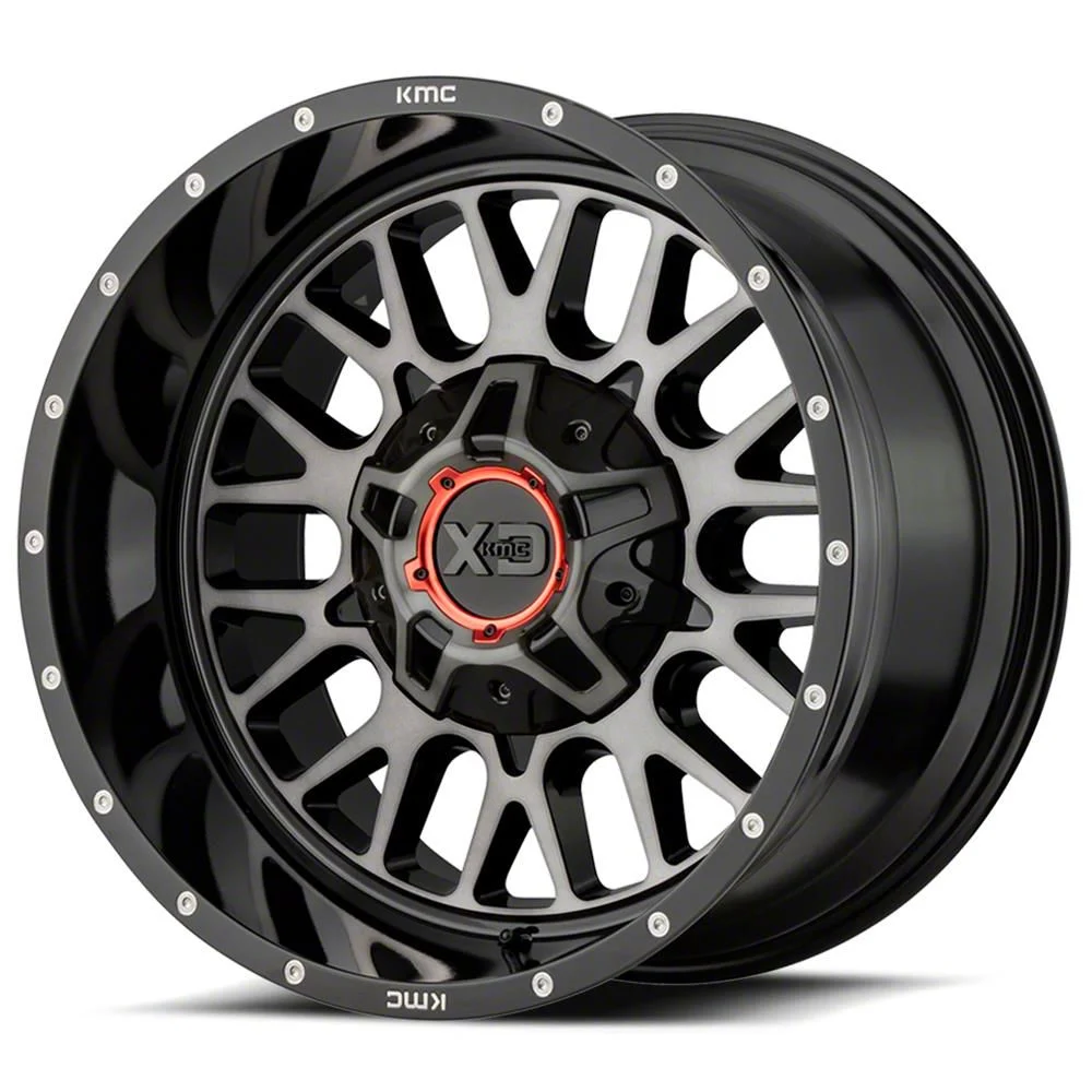 XD Snare Gloss Black with Gray Tint 8-Lug Wheel; 20x12; -44mm Offset (07-10 Silverado 3500 HD SRW)