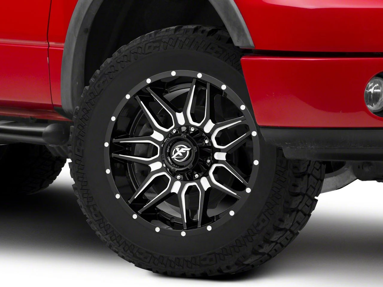 XF Offroad XF-222 Gloss Black Milled 6-Lug Wheel; 20x9; 0mm Offset (04-08 F-150)