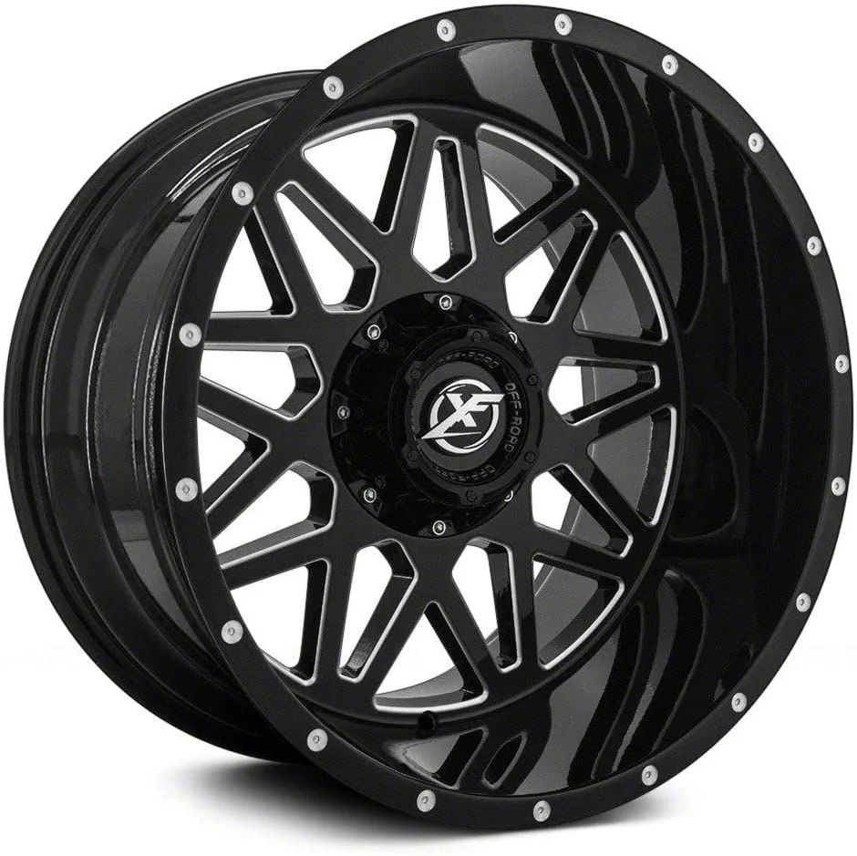 XF Offroad XF-211 Gloss Black Milled 6-Lug Wheel; 24x14; -76mm Offset (09-14 F-150)