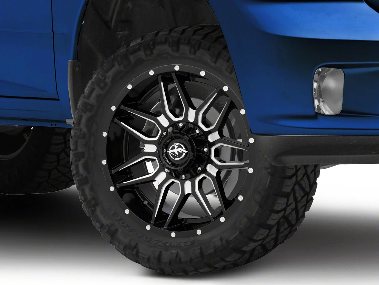 XF Offroad XF-222 Gloss Black Milled 5-Lug Wheel; 20x9; 0mm Offset (09-18 RAM 1500)