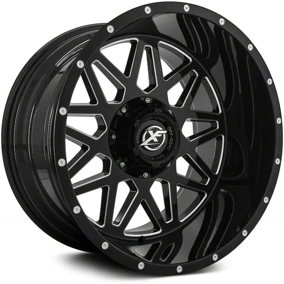 XF Offroad XF-211 Gloss Black Milled 6-Lug Wheel; 24x14; -76mm Offset (14-18 Silverado 1500)