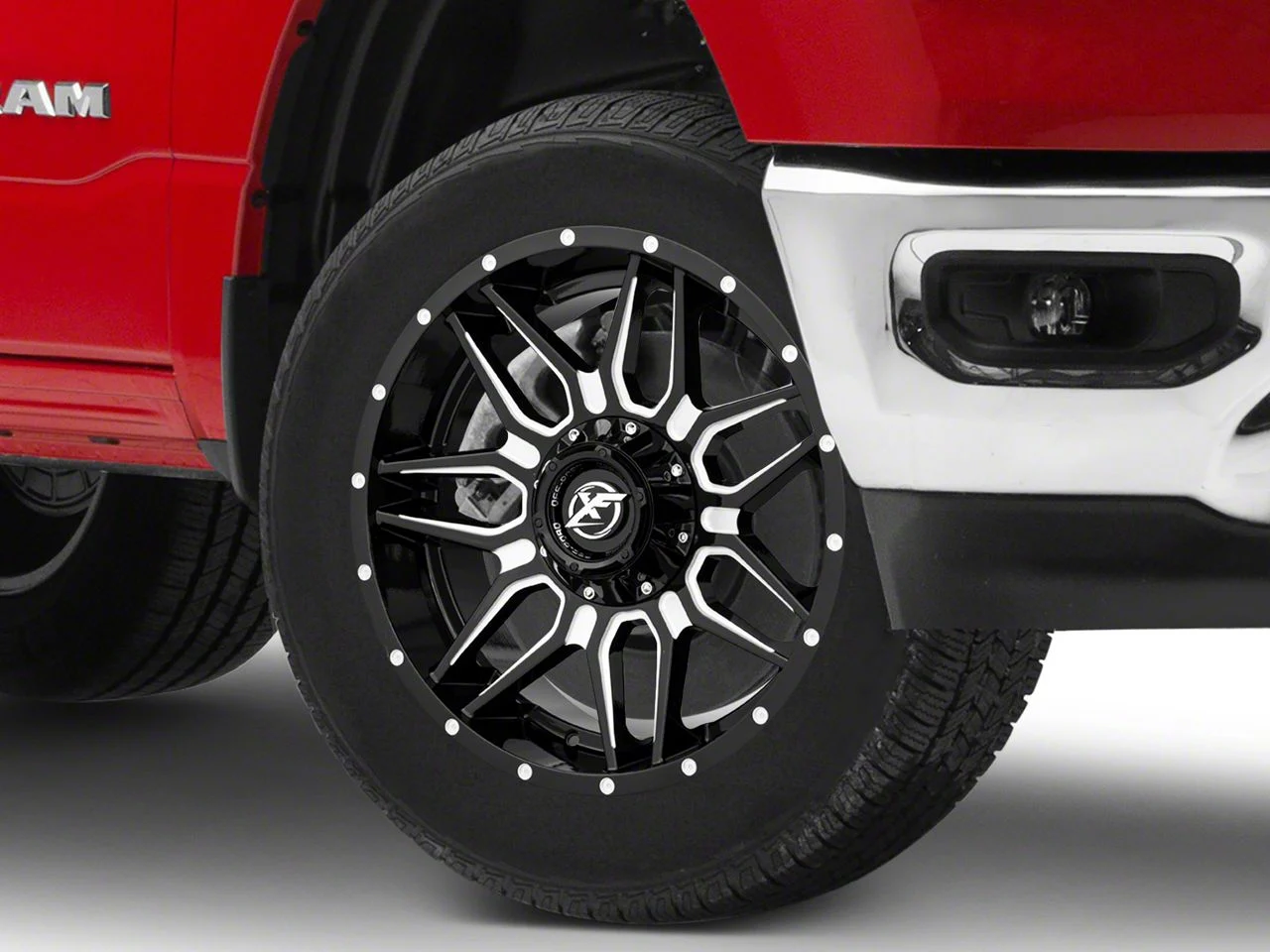 XF Offroad XF-222 Gloss Black Milled 6-Lug Wheel; 20x9; 0mm Offset (19-26 RAM 1500)