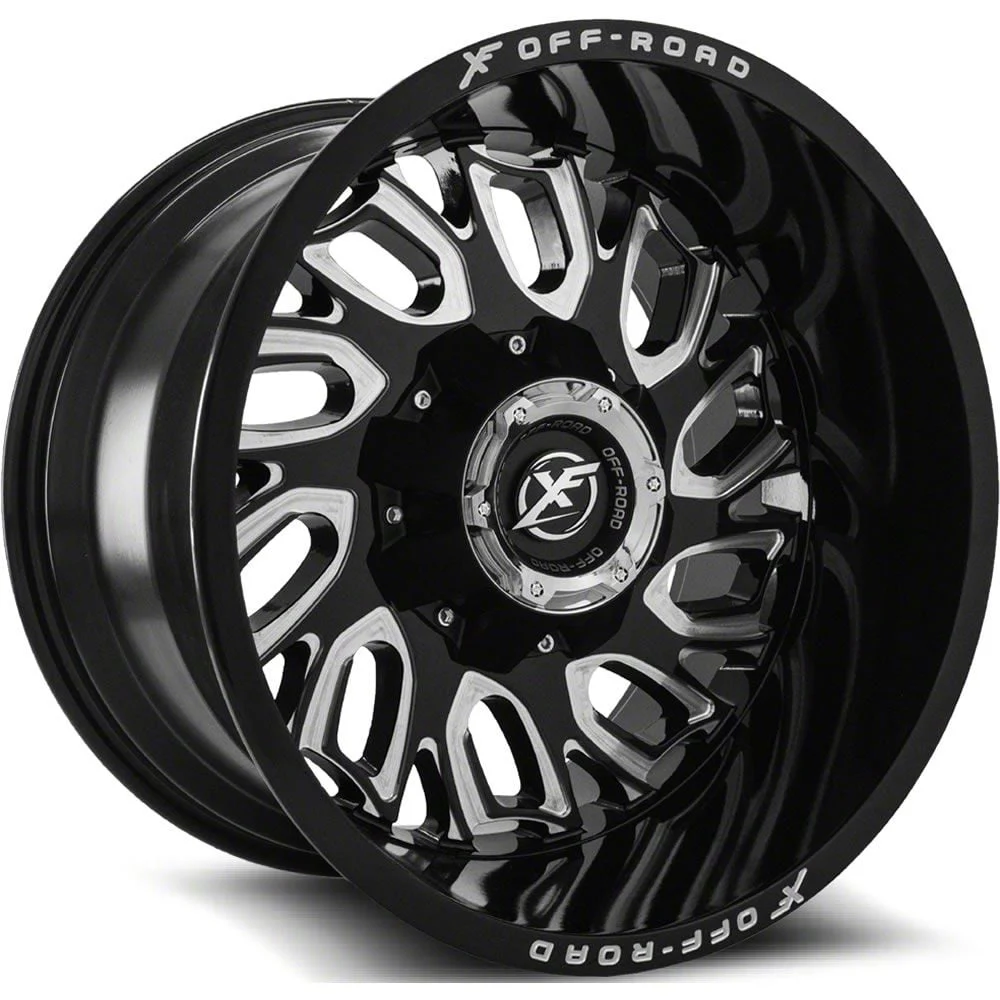 XF Offroad XF-207 Gloss Black Milled 8-Lug Wheel; 20x9; 0mm Offset (19-26 RAM 3500 SRW)