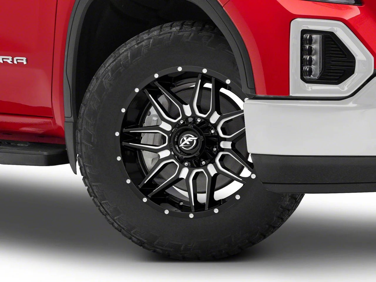 XF Offroad XF-222 Gloss Black Milled 6-Lug Wheel; 20x9; 0mm Offset (19-26 Sierra 1500)