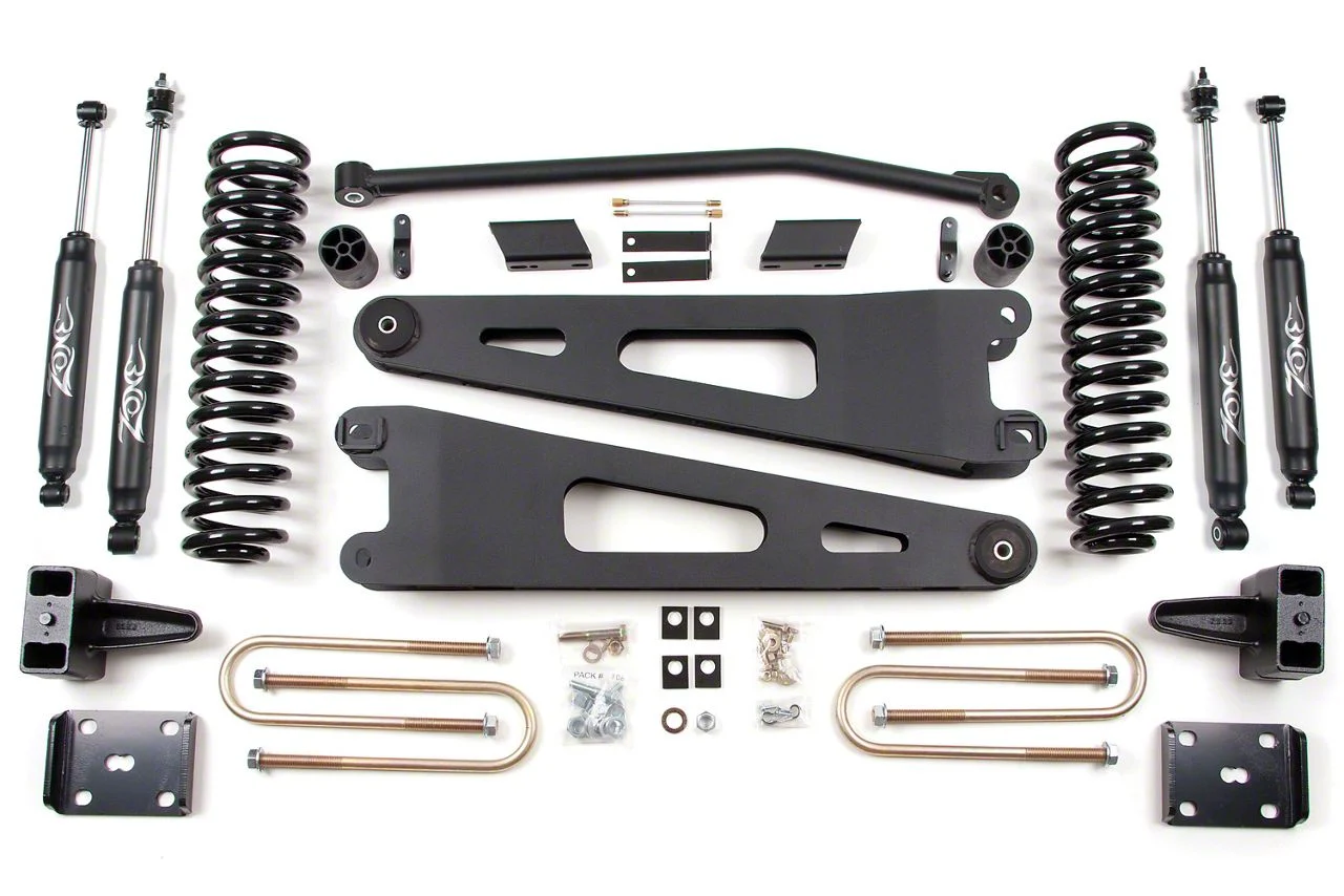 Zone Offroad 4-Inch Radius Arm Suspension Lift Kit with Nitro Shocks (11-16 4WD 6.7L Powerstroke F-350 Super Duty)