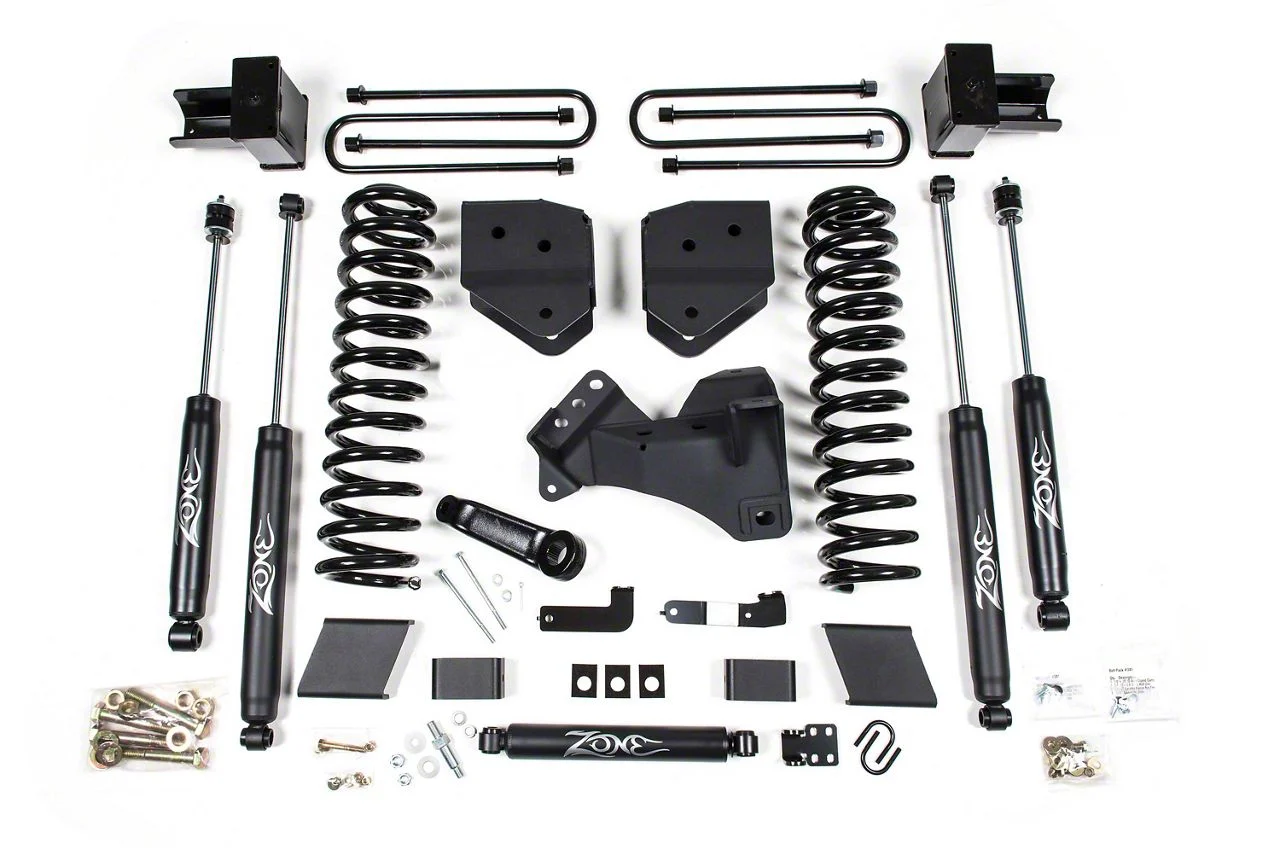 Zone Offroad 4-Inch Suspension Lift Kit with Nitro Shocks (17-22 4WD 6.7L Powerstroke F-350 Super Duty)
