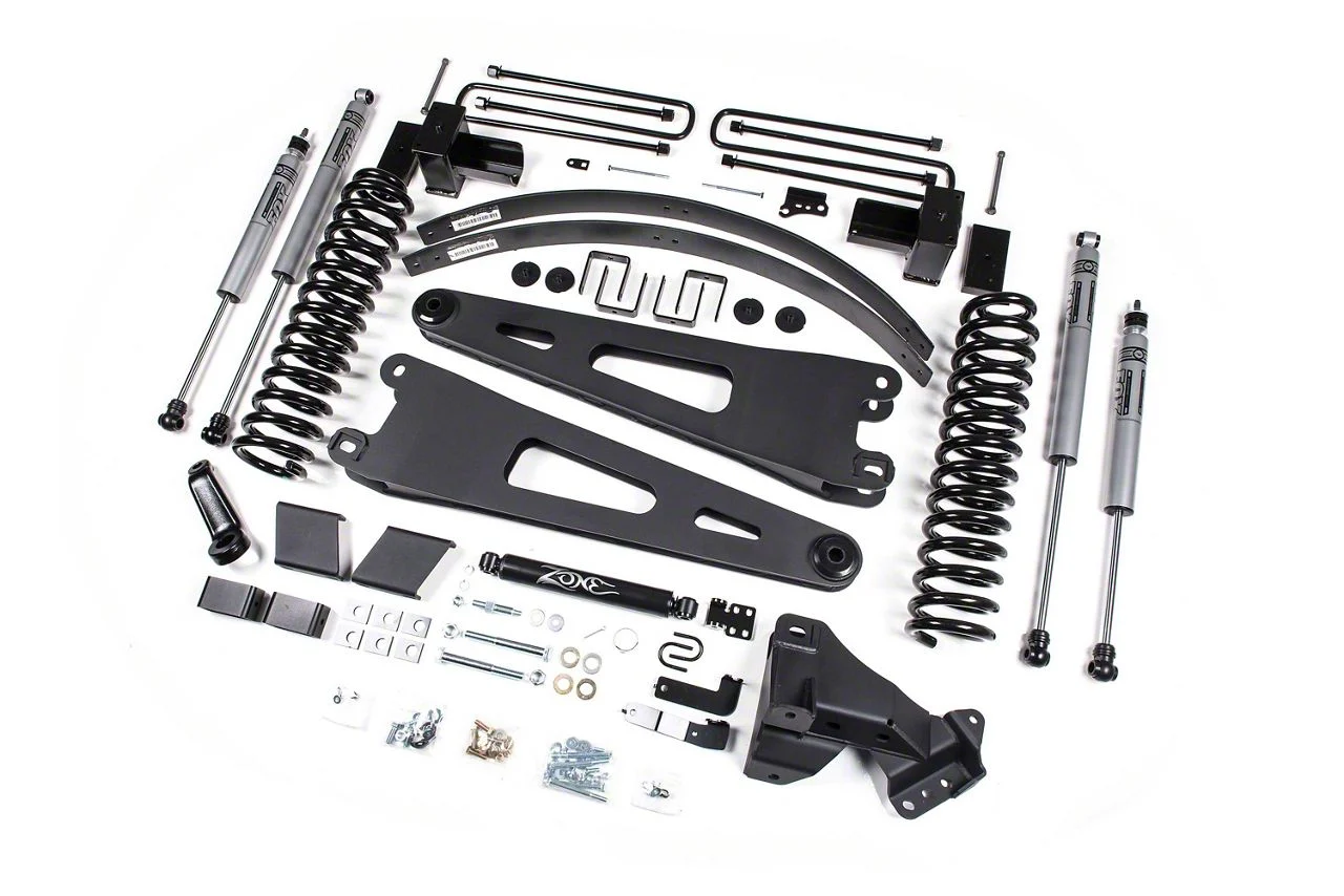 Zone Offroad 6-Inch Radius Arm Lift Kit with Nitro Shocks (17-22 4WD 6.7L Powerstroke F-350 Super Duty)