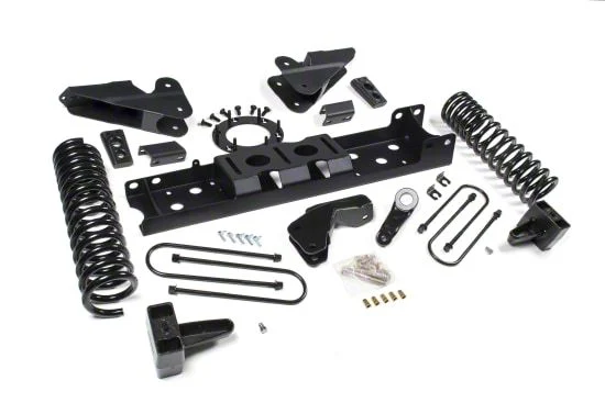 Zone Offroad 4-Inch Front / 2-Inch Rear Standard Suspension Lift Kit with Fox Shocks (19-26 4WD 6.4L RAM 3500 w/o Factory Overload Springs)