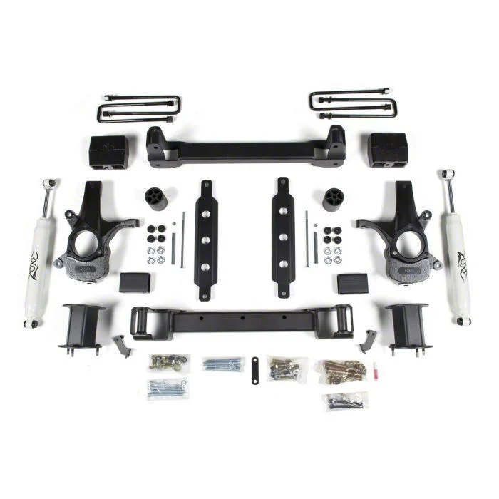 Zone Offroad 6.50-Inch Suspension Lift Kit with Nitro Shocks (14-18 2WD Sierra 1500 w/ Stock Cast Steel Control Arms, Excluding Denali)