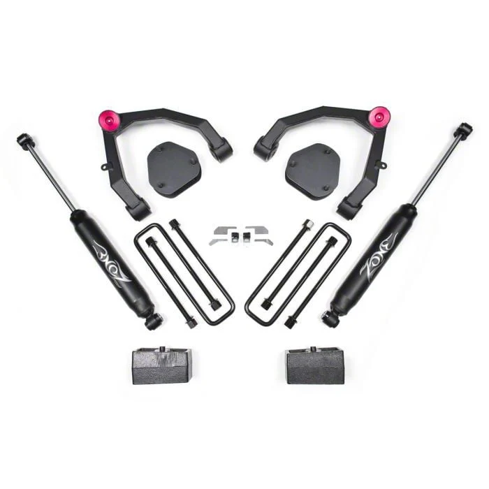Zone Offroad 3.50-Inch Adventure Series Upper Control Arm Suspension Lift Kit with Nitro Shocks (07-13 2WD Silverado 1500)
