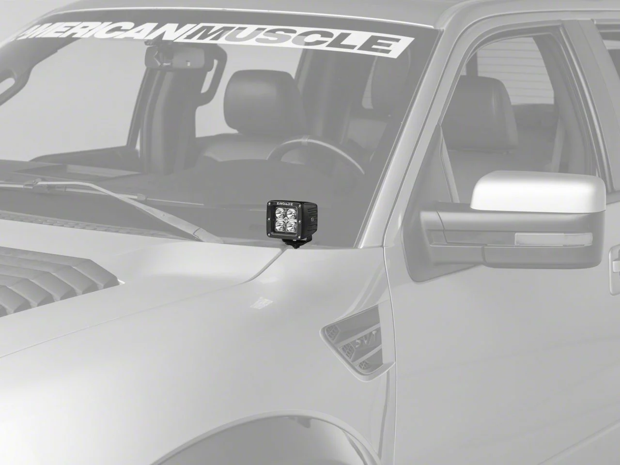 ZRoadz Two 3-Inch LED Pod Lights with Hood Hinge Mounting Brackets (09-14 F-150)