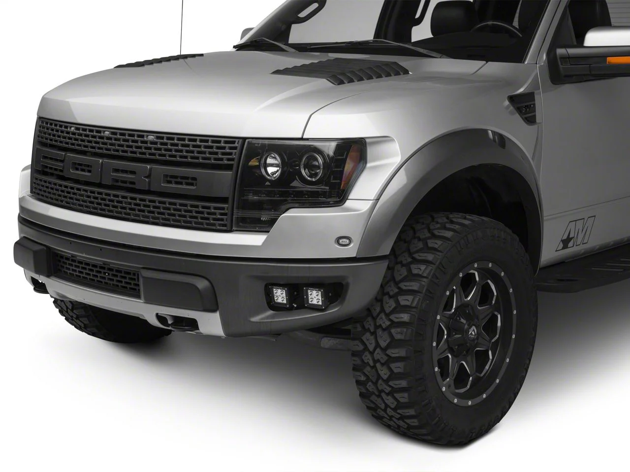 ZRoadz Four 3-Inch LED Light Cubes with Fog Light Mounting Brackets (10-14 F-150 Raptor)