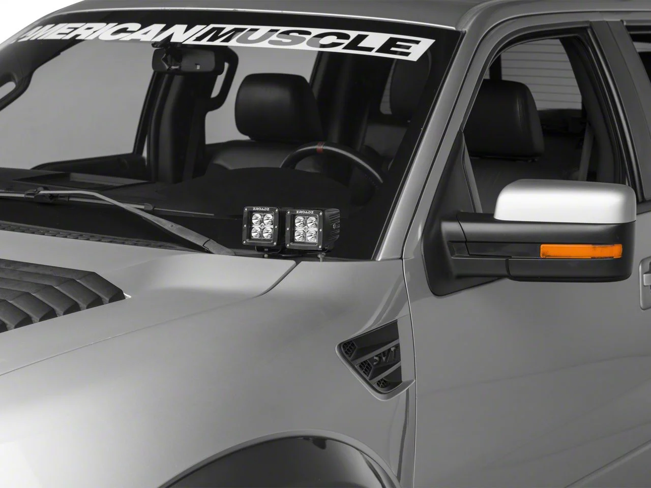 ZRoadz Four 3-Inch LED Pod Lights with Hood Hinge Mounting Brackets (09-14 F-150)
