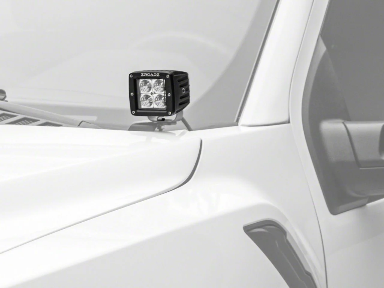 ZRoadz Two 3-Inch LED Pod Lights with Hood Hinge Mounting Brackets (17-20 F-150 Raptor)