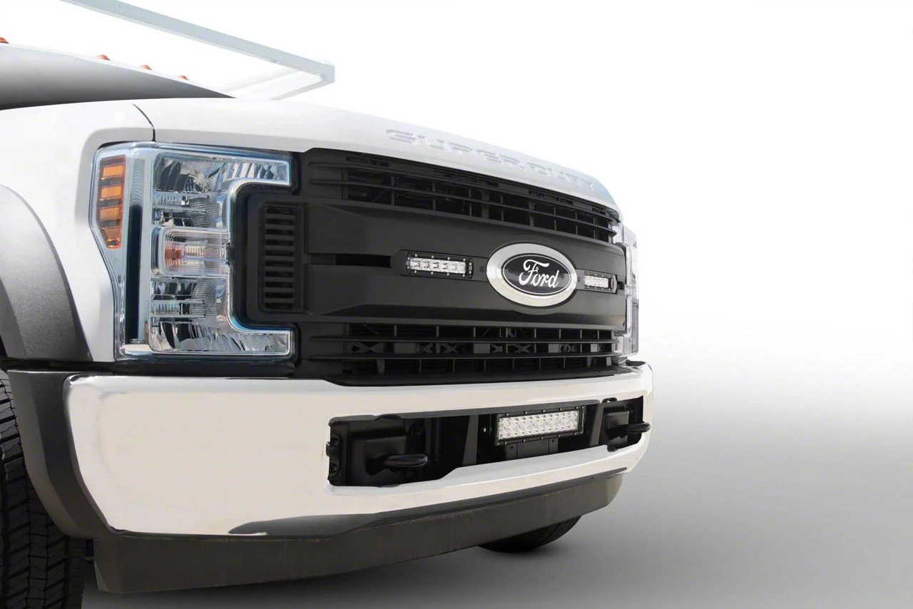 ZRoadz OEM Grille LED Kit with Two 6-Inch Slim LED Light Bars; Mild Steel (17-19 F-350 Super Duty XL)