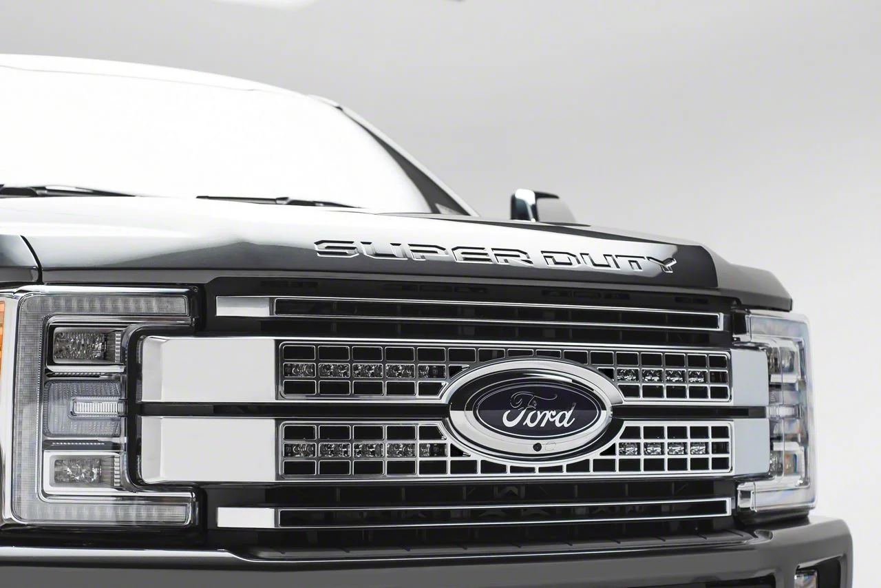ZRoadz Two 10-Inch LED Light Bars with Behind Upper Grille Lower Mounting Brackets (17-19 F-350 Super Duty Platinum)