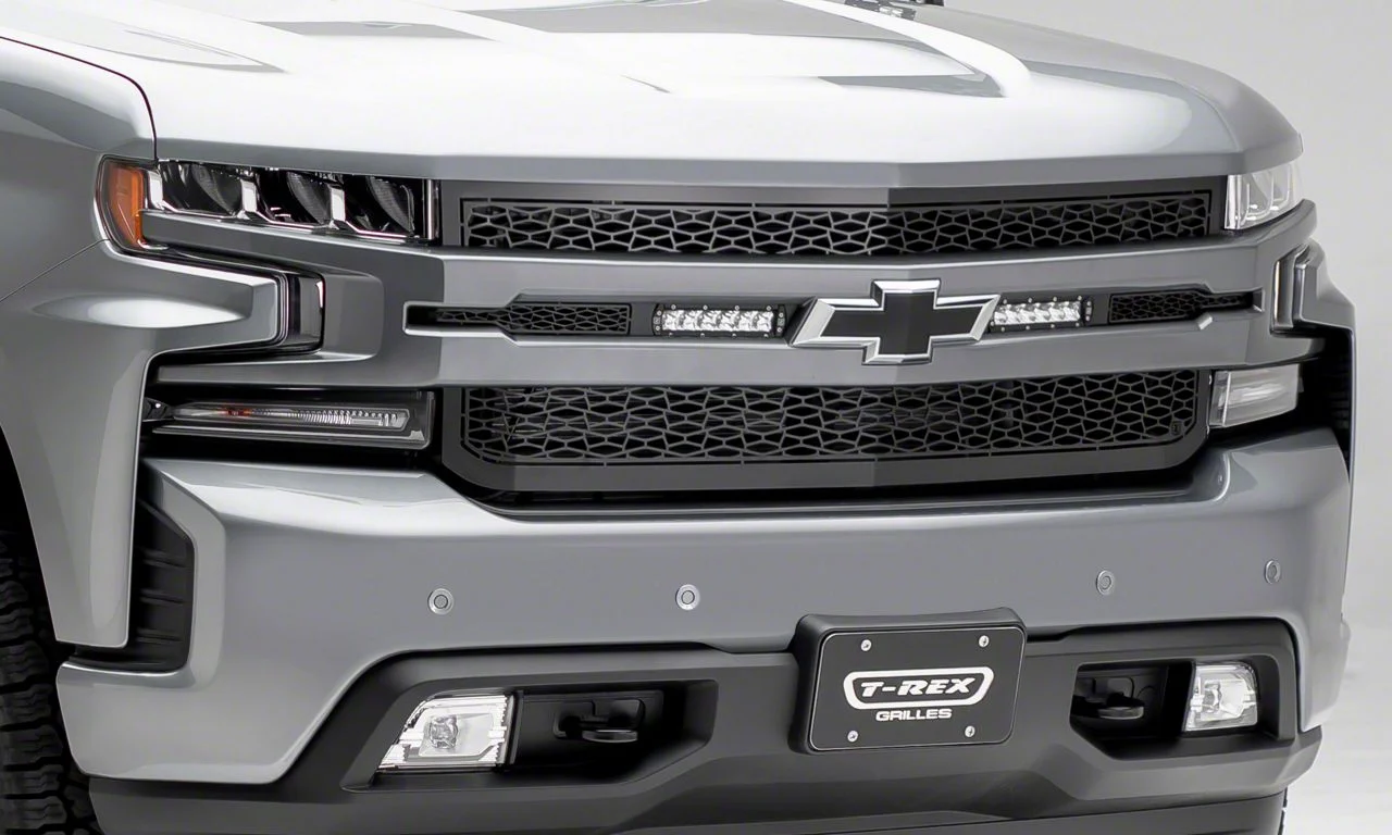 ZRoadz Upper Replacement Grille with Two 6-Inch LED Light Bars; Black (19-21 Silverado 1500, Excluding Custom, Custom Trail Boss & WT)