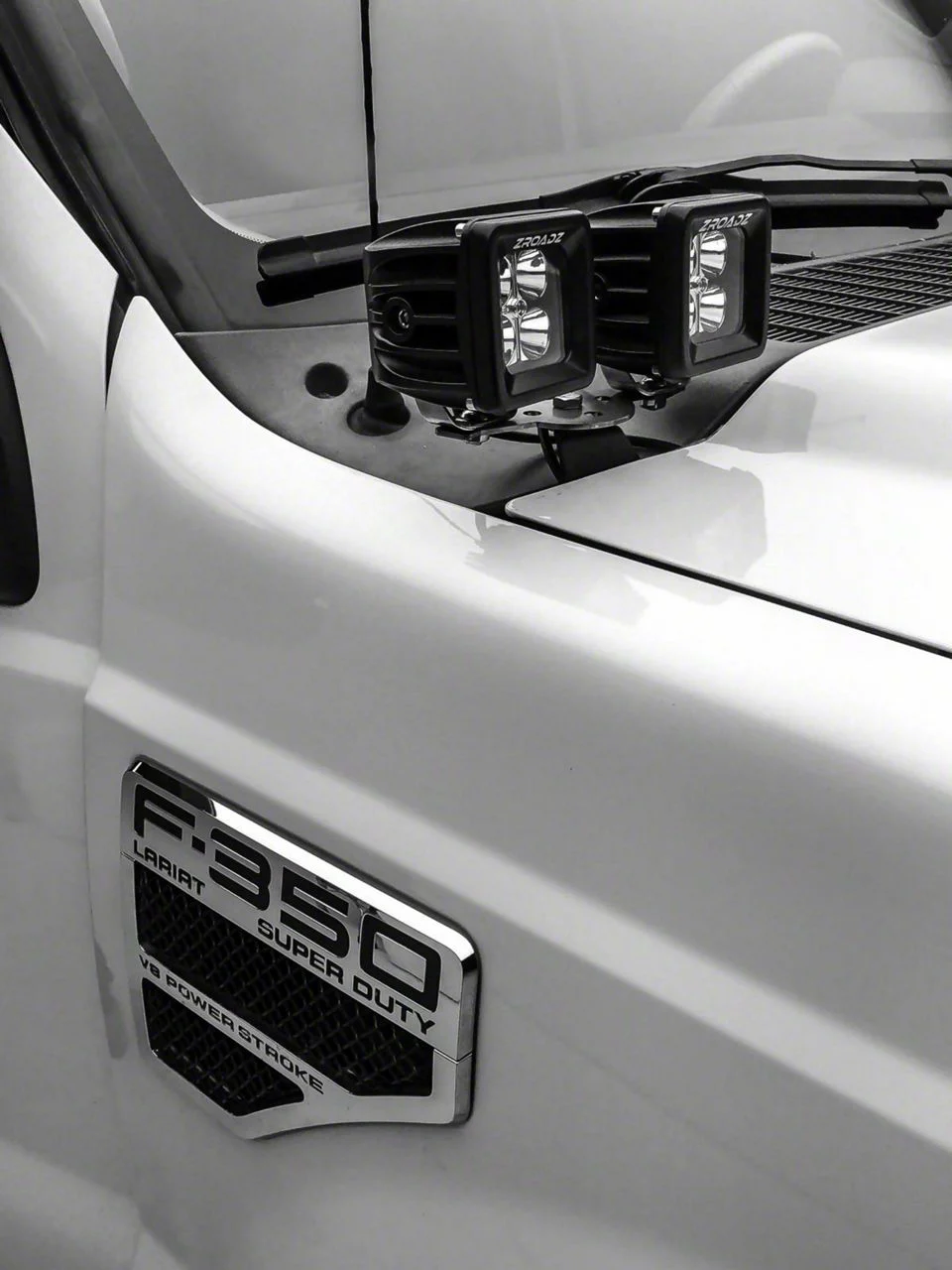 ZRoadz Four 3-Inch LED Pod Lights with Hood Hinge Mounting Brackets (11-16 F-250 Super Duty)